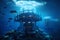 An underwater research station exploring ocean depths modern futurism background