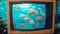 Underwater Retro CRT TV Nostalgia Absurdist Abstract Vintage Technology