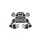 Underwater robot black glyph icon. Aquanaut, an autonomous electric submarine. Innovation in technology. Sign for web page, app.