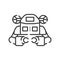 Underwater robot black line icon. Aquanaut, an autonomous electric submarine. Innovation in technology. Sign for web page, app. UI