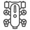 Underwater robot line icon, Robotization concept, underwater vehicle sign on white background, autonomous electric