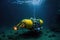 underwater robotic vehicle exploring ocean depths