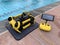 Underwater ROV drone next to swimming pool