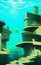 Underwater ruins - abstract digital art