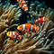 Underwater Serenity: Clownfish Amidst White Corals