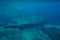 Underwater shipwreck on sea bottom Mediterranean