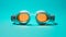 Underwater Swimming Goggles In Bold Simplicity - Turquoise Background