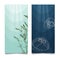 Underwater/undersea diving banner or poster set. Hand drawn vector