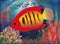 Underwater wallpaper with red tropical fish