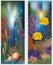 Underwater world banners with seashell