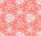 Underwater world. Hexagonal tiles. Seamless pattern. White and coral colors