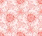 Underwater world. Hexagonal tiles. Seamless pattern. White and coral colors