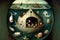 Underwater world painting in Hieronymus Bosch style illustration generative ai