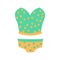 Underwear clothes vector illustration. Female top and underpants with polka dot Isolated flat vector object on white