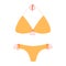 Underwear clothes vector illustration. Yellow Female bra and underpants Isolated flat vector object on white background