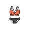 Underwear color line icon. Pictogram for web page, mobile app, promo