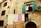 Underwear drying on the narrow streets