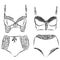 Underwear ink illustration set lingere