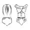 Underwear ink illustration set lingere