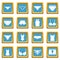 Underwear items icons azure