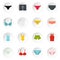 Underwear items icons set in flat style