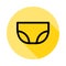 underwear outline icon in long shadow style