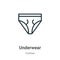 Underwear outline vector icon. Thin line black underwear icon, flat vector simple element illustration from editable clothes