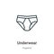 Underwear outline vector icon. Thin line black underwear icon, flat vector simple element illustration from editable hygiene