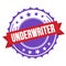 UNDERWRITER text on red violet ribbon stamp