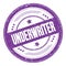 UNDERWRITER text on violet indigo round grungy stamp