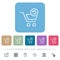 Undo cart operation outline flat icons on color rounded square backgrounds