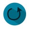 Undo changes media player icon illustration. Blue flat icon. Vector illustration
