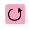 Undo changes media player icon illustration. Pink flat icon. Vector illustration