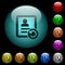 Undo contact changes icons in color illuminated glass buttons