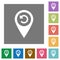 Undo GPS map location square flat icons