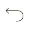 Undo icon vector. Line back symbol.