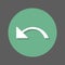 Undo, left arrow flat icon. Round colorful button, circular vector sign with shadow effect. Flat style design.