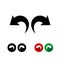 Undo and redo arrows black icon set