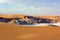 Unearthly landscape of sand and rock formations of Atacama Desert, Chile, South America.