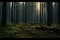 Unearthly postapocalyptic forest with trees that