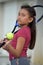 Unemotional Girl Tennis Player Child Athlete