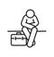 Unemployed icon, line color vector illustration