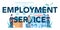 Unemployment service typographic header. Searching for work