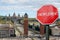 Unemployment sign on Spanish square background in Barcelona. Financial crash in world economy because of coronavirus. Global