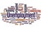 Unemployment word cloud shaped concept