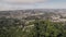 UNESCO tourist landmark, Castle of the Moors on hill in Sintra Portugal, aerial pan shot.