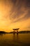 Unesco world heritage shrine gate at dusk