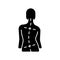 Uneven hips and shoulders black glyph icon