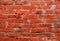 Uneven red brick wall background. Horizontal orientation