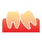 Uneven tooth flat icon. Rough tooth color icons in trendy flat style. Dentistry gradient style design, designed for web